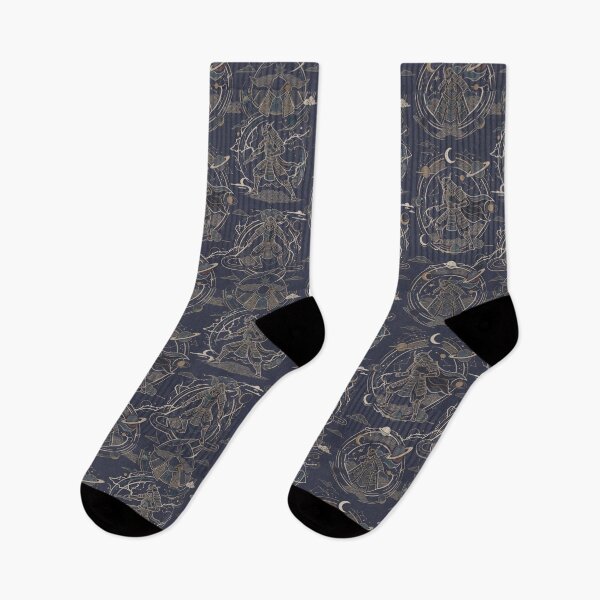 Item preview, Samurai Sacred Geometry Dark Celestial Astrology Pattern designed and sold by ART ATTACK ZONE.
