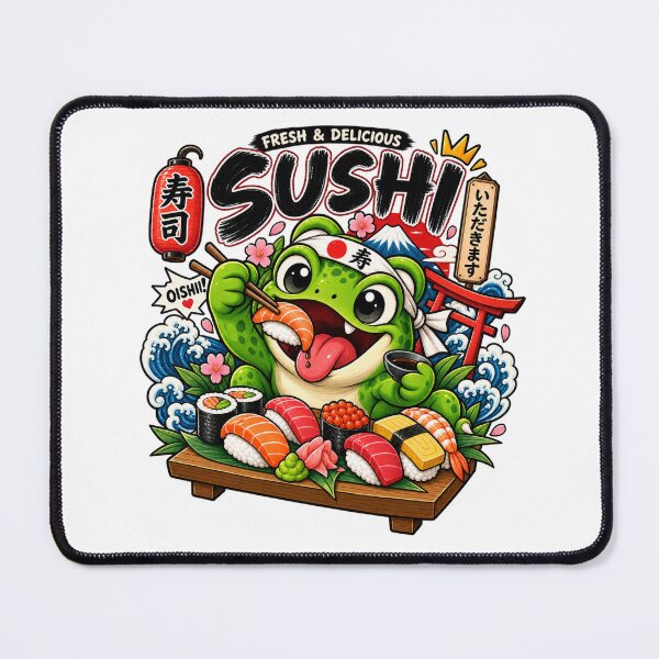 Item preview, Green Frog Sushi Monster – Cute Japanese Sushi Lover designed and sold by edikartt.
