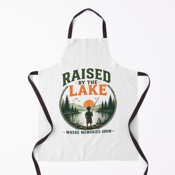 Item preview, Raised By The Lake Sunset Fishing Mountain View designed and sold by Colorful Designs.