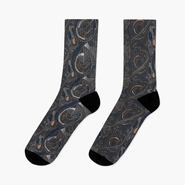 Item preview, Black Sacred Geometry Dark Celestial Astrology Pattern designed and sold by ART ATTACK ZONE.