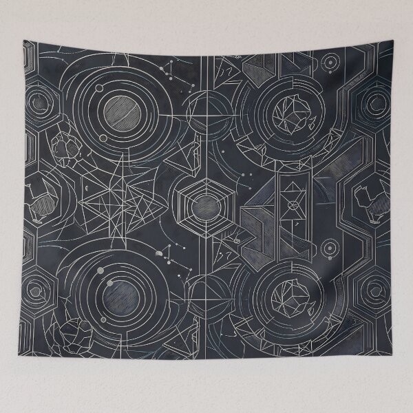 Item preview, Brown Sacred Geometry Dark Celestial Astrology Pattern designed and sold by ART ATTACK ZONE.