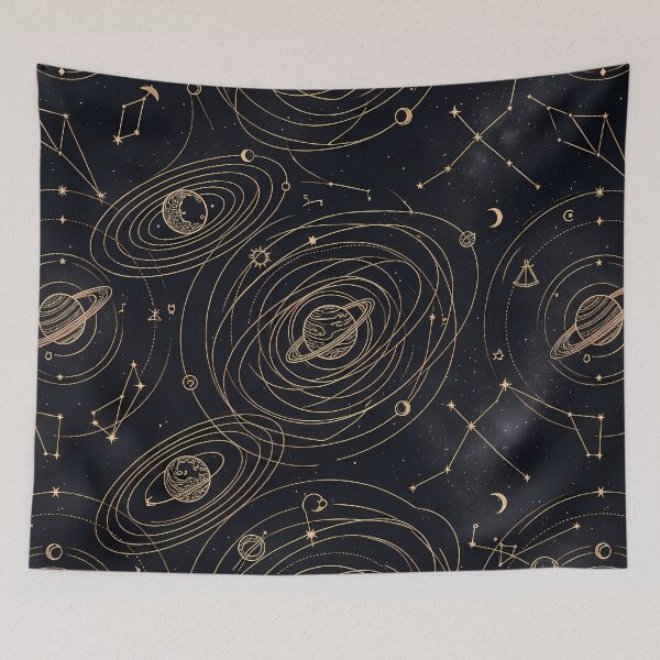 Item preview, Galaxy Sacred Geometry Dark Celestial Astrology Pattern designed and sold by ART ATTACK ZONE.