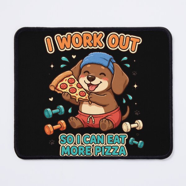 Item preview, I Work Out So I Can Eat More Pizza - Funny Dachshund Gym designed and sold by TeeMint5.