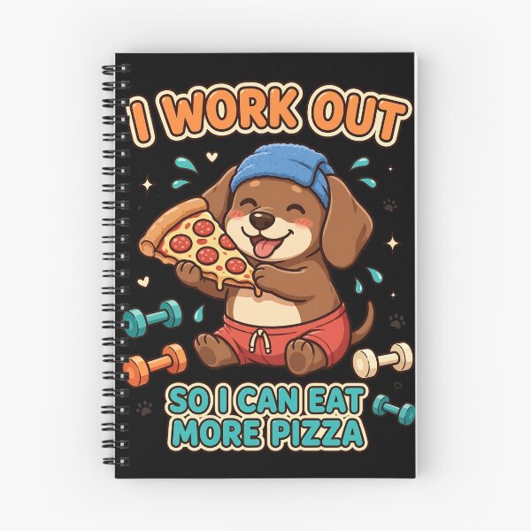 Aperçu de l'œuvre Je fais du sport pour pouvoir manger plus de pizza - Un teckel drôle en salle de sport créée et vendue par TeeMint5.