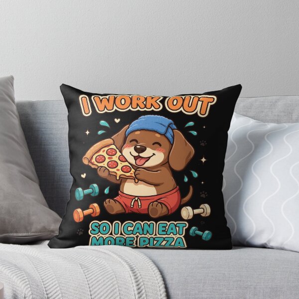 Item preview, I Work Out So I Can Eat More Pizza - Funny Dachshund Gym  designed and sold by TeeMint5.