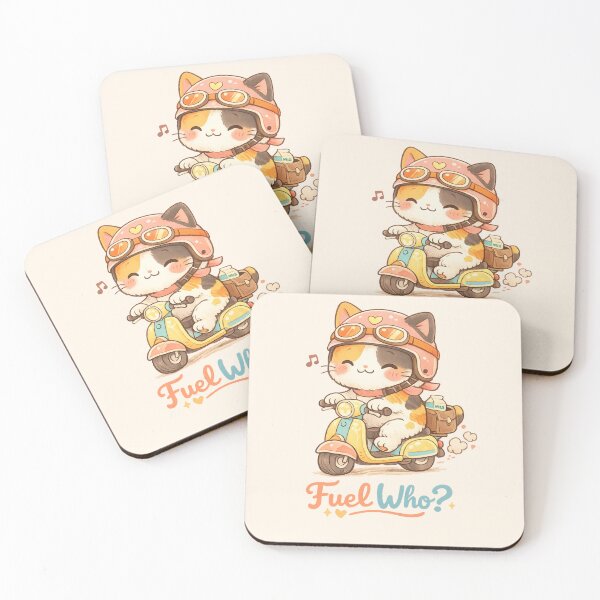 Item preview, Cute Cat Scooter "Fuel Who?" | Kawaii Funny Cozy Aesthetic Animal Illustration designed and sold by Moons Studio.