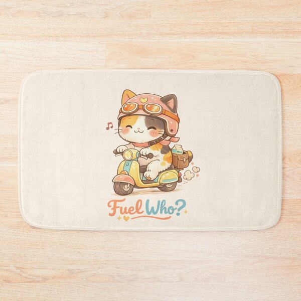 Artikelvorschau, Niedlicher Katzenroller „Wer tankt?“ | Kawaii, lustig, gemütlich, ästhetische Tierillustration entworfen und verkauft von Moons Studio.