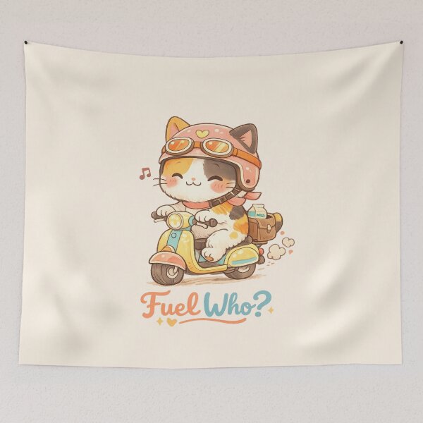 Item preview, Cute Cat Scooter "Fuel Who?" | Kawaii Funny Cozy Aesthetic Animal Illustration designed and sold by Moons Studio.