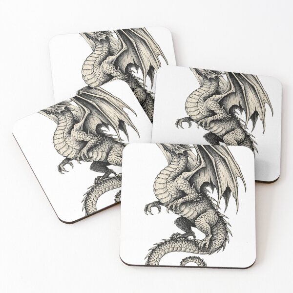 Item preview, Vintage Dragon Engraving Art | Medieval Fantasy Dragon Illustration designed and sold by DragonSerpent Ink.