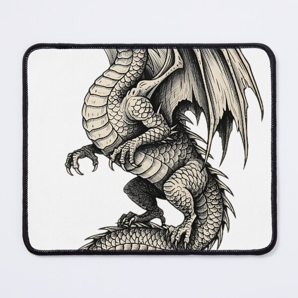 Item preview, Vintage Dragon Engraving Art | Medieval Fantasy Dragon Illustration designed and sold by DragonSerpent Ink.