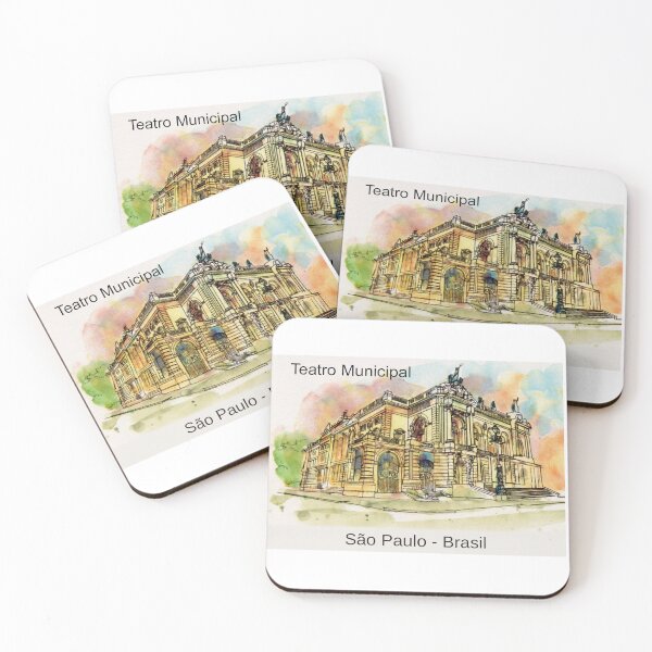 Item preview, Teatro Municipal Sao Paulo - Opera House Watercolor Sketch Brazil designed and sold by City Tour Collection.