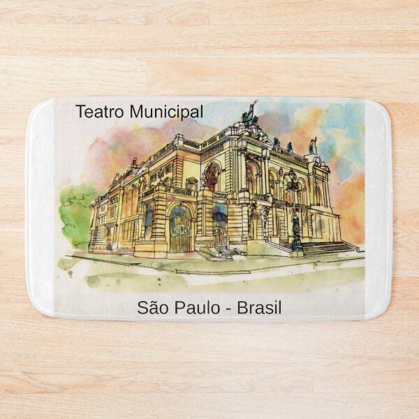 Item preview, Teatro Municipal Sao Paulo - Opera House Watercolor Sketch Brazil designed and sold by Sampa In Focus.