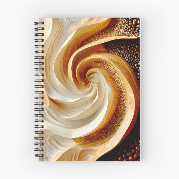 Item preview, Whirling Coffee Bean Symphony in Brown and Gold designed and sold by Vicky Brago-Mitchell®.