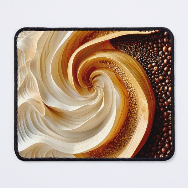 Item preview, Whirling Coffee Bean Symphony in Brown and Gold designed and sold by Vicky Brago-Mitchell®.