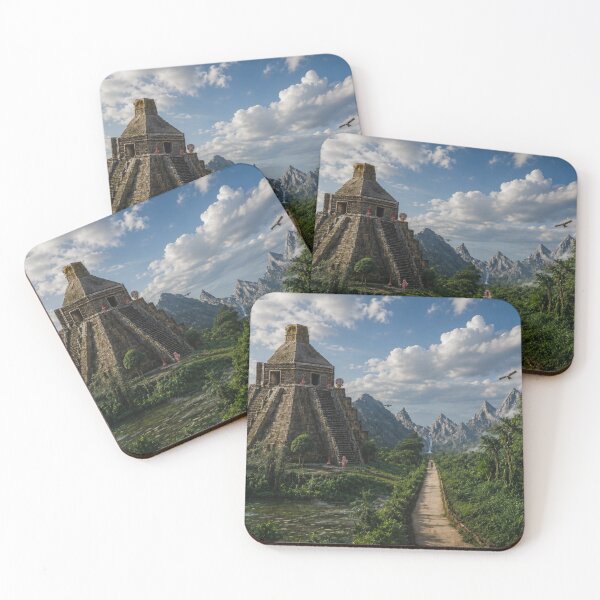 Item preview, Ancient Mayan temple in the jungle designed and sold by cloude-vigal.