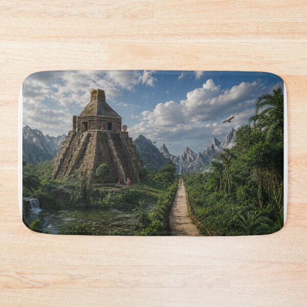 Item preview, Ancient Mayan temple in the jungle designed and sold by cloude-vigal.