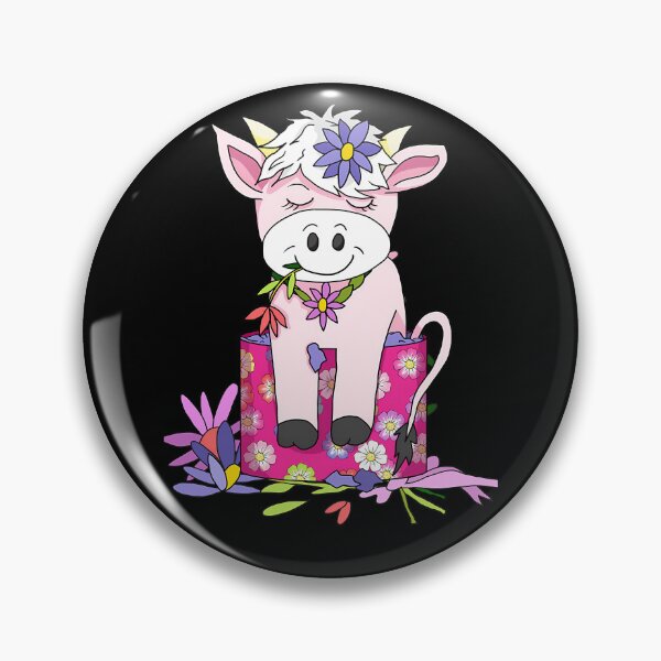 Item preview, Pink Calf Sitting Inside Flower Pot Holding Leaf In Mouth designed and sold by L-Cash.
