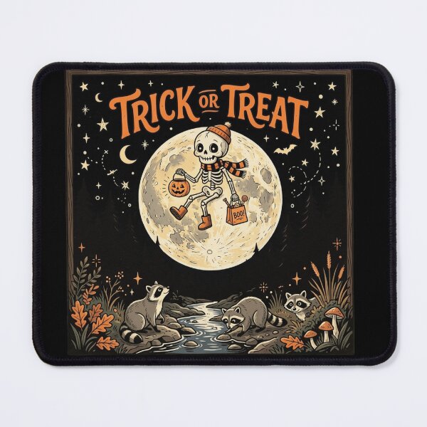 Item preview, Trick or Treat Skeleton Vintage Halloween Raccoons designed and sold by Zizo-DR44.