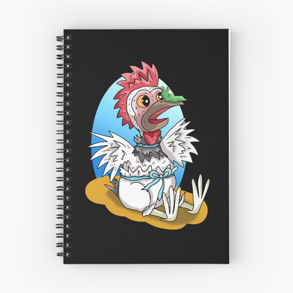 Item preview, White Chick Wearing Blue Ribbon Sitting With Little Green Worm On Beak designed and sold by L-Cash.