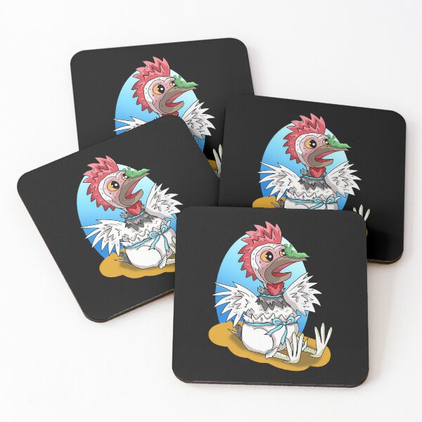 Item preview, White Chick Wearing Blue Ribbon Sitting With Little Green Worm On Beak designed and sold by L-Cash.