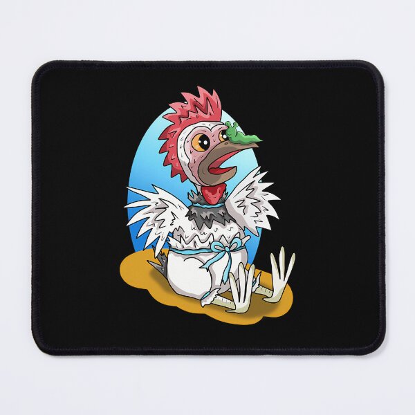 Item preview, White Chick Wearing Blue Ribbon Sitting With Little Green Worm On Beak designed and sold by L-Cash.