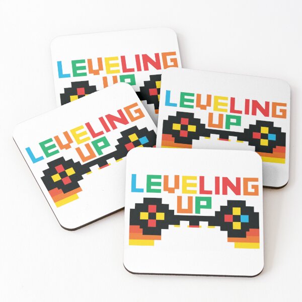 Item preview, Leveling Up Retro Video Game Controller Pixel Art Graphic With Colorful Typography designed and sold by KanDa-Shop.