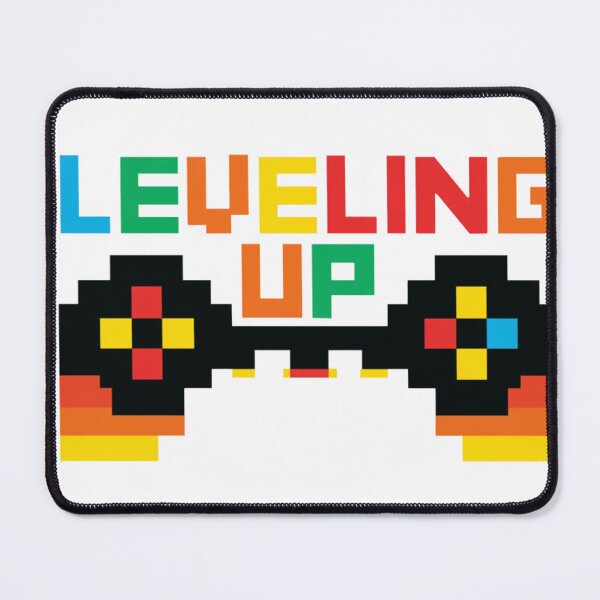 Item preview, Leveling Up Retro Video Game Controller Pixel Art Graphic With Colorful Typography designed and sold by KanDa-Shop.