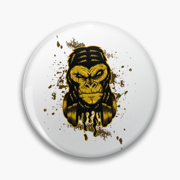 Item preview, Golden Gorilla Head Wearing Headphones Dripping designed and sold by L-Cash.