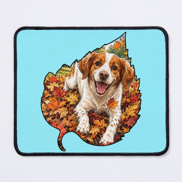 Item preview, Fall Britanny Spaniel Playing In Autumn Leaves designed and sold by Lion and Lamb Design.