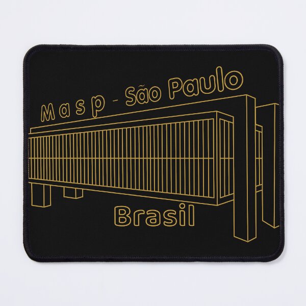 Item preview, Masp Sao Paulo Brasil - Golden Line Art Modern Museum Landmark designed and sold by Sampa In Focus.