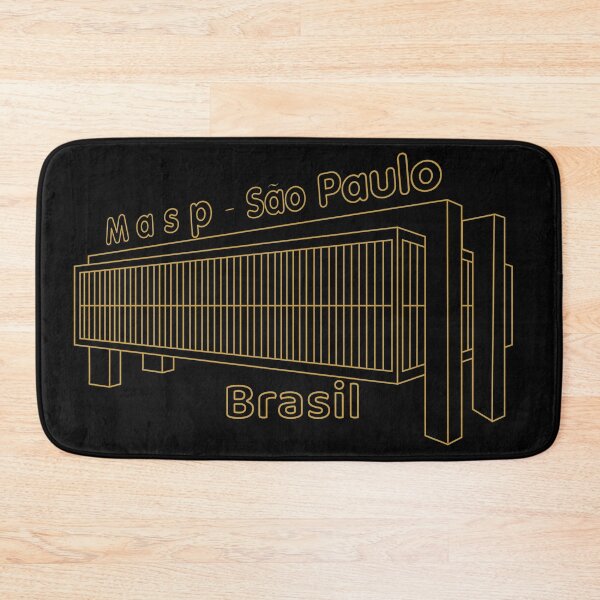 Item preview, Masp Sao Paulo Brasil - Golden Line Art Modern Museum Landmark designed and sold by Sampa In Focus.