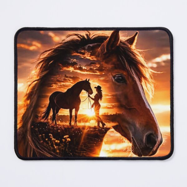 Item preview, Western Double Exposure Horse & Cowgirl Sunset designed and sold by INKRebelGraphic.