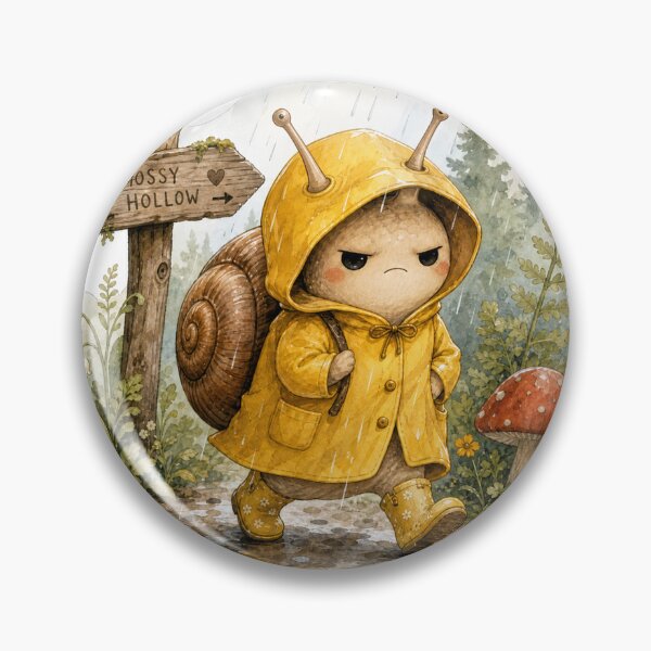 Item preview, Grumpy Snail in Yellow Raincoat  designed and sold by GOOD DAY Studio.