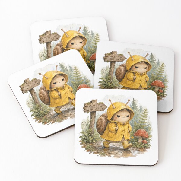 Item preview, Grumpy Snail in Yellow Raincoat designed and sold by GOOD DAY Studio.