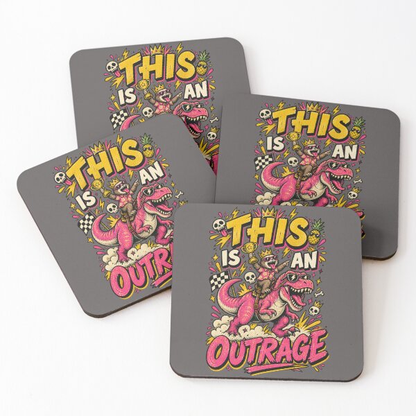 Item preview, This Is an Outrage Funny T-Rex Dinosaur Chaotic Retro Vintage Graphic  designed and sold by Idontwannaknow.