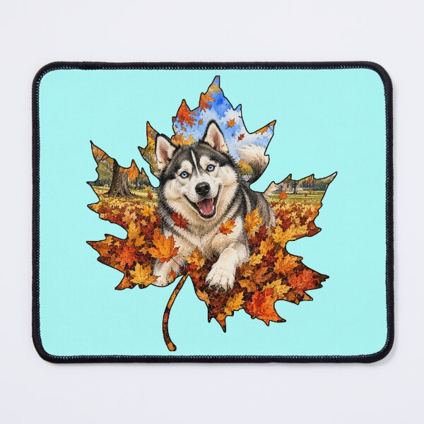 Item preview, Fall Siberian Husky Playing In Autumn Leaves designed and sold by Lion and Lamb Design.