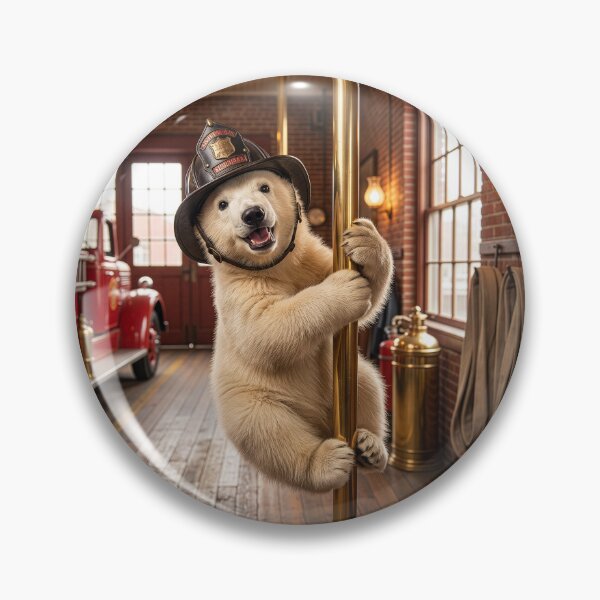Item preview, Polar Bear Cub Plays at Fire Station designed and sold by Tridentulus.