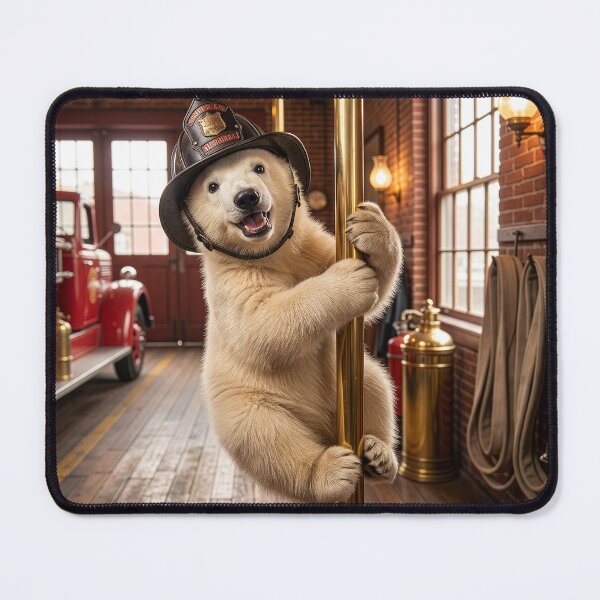 Item preview, Polar Bear Cub Plays at Fire Station designed and sold by Tridentulus.