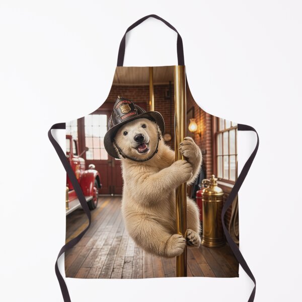 Item preview, Polar Bear Cub Plays at Fire Station designed and sold by Tridentulus.
