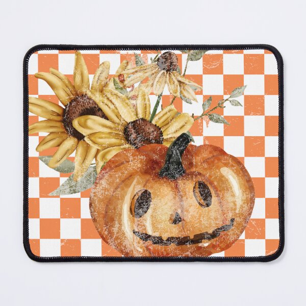 Item preview, Fall Halloween Jack O Lantern Sunflowers Checkered Background designed and sold by JaymeOctober.