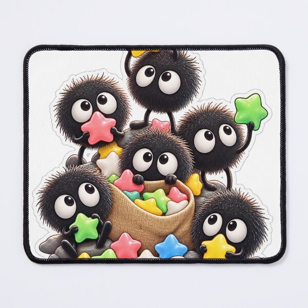 Item preview, Cute Soot Spirits – Adorable Black Soot Sprite Star Candy designed and sold by MR4me.