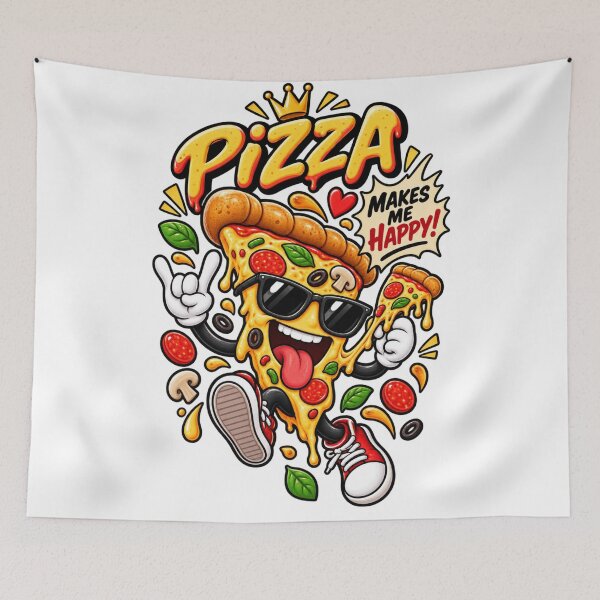 Item preview, Pizza Food Humor – Funny Pizza Lover Makes Me Happy designed and sold by edikartt.