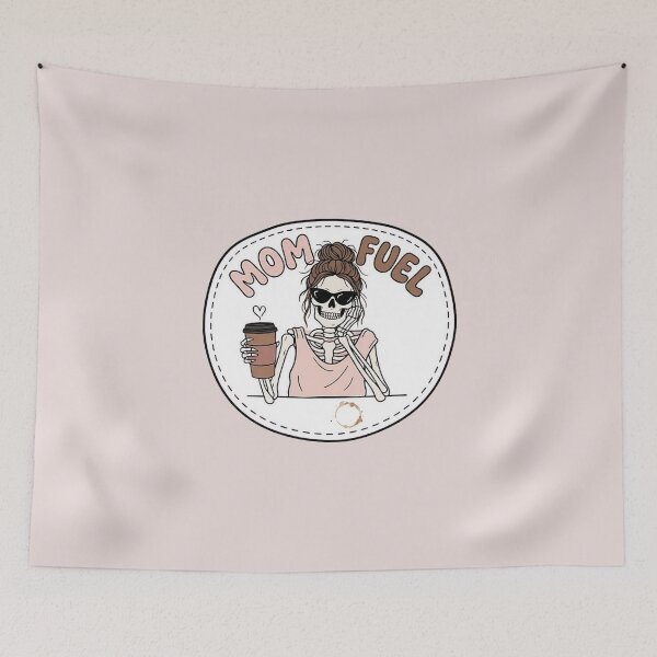 Item preview, Tired Mom Skeleton Messy Bun Coffee Lover designed and sold by LuloCreative.