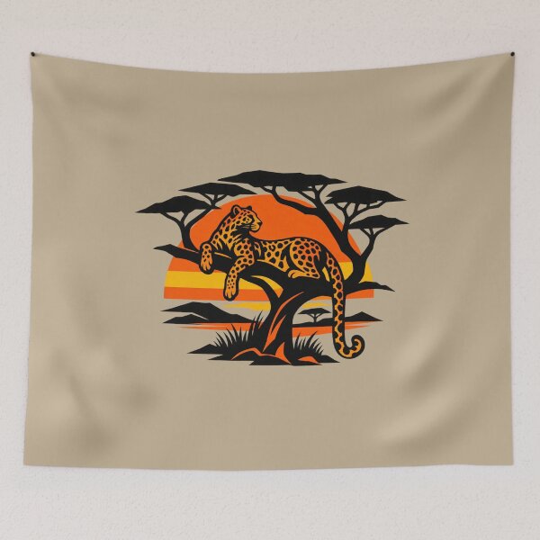 Item preview, Leopard Sunset Safari - African Wildlife Leopard in Tree designed and sold by JonelCrafts.