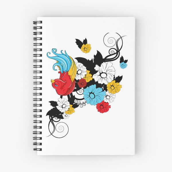 Item preview, Flying Songbird Above Multicolored Flower Blossoms designed and sold by Beni-s.