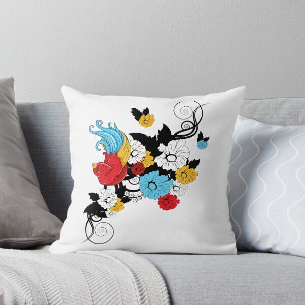 Item preview, Flying Songbird Above Multicolored Flower Blossoms designed and sold by Beni-s.