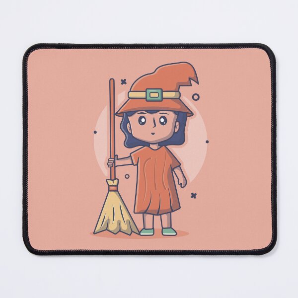Item preview, Cute Witch Girl with Broom Halloween Magic designed and sold by werezu.