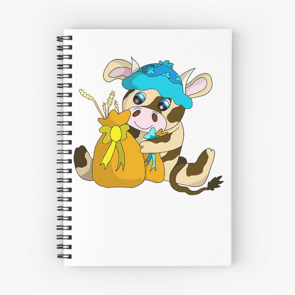 Item preview, Spotted Calf Wearing Blue Beanie Holding Sacks Of Wheat designed and sold by Beni-s.