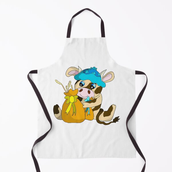 Item preview, Spotted Calf Wearing Blue Beanie Holding Sacks Of Wheat designed and sold by Beni-s.