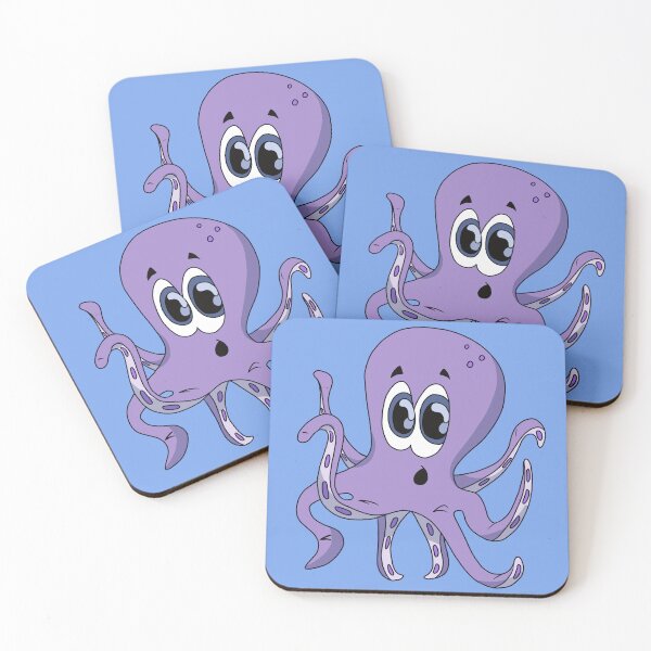 Item preview, Adorable Kawaii Surprised Octopus with Big Blue Eyes designed and sold by CozyCritters8.